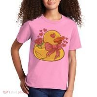 Rubber Duck Valentines Day Rose Cute Kids T-Shirt thumb 2
