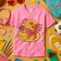 Rubber Duck Valentines Day Rose Cute Kids T-Shirt thumb 3