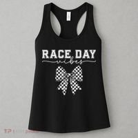 Race Day Vibes Checkered Coquette Bow Car Racing Race Day Women's Tank Top thumb 3