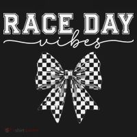 Race Day Vibes Checkered Coquette Bow Car Racing Race Day Women's T-Shirt thumb 6