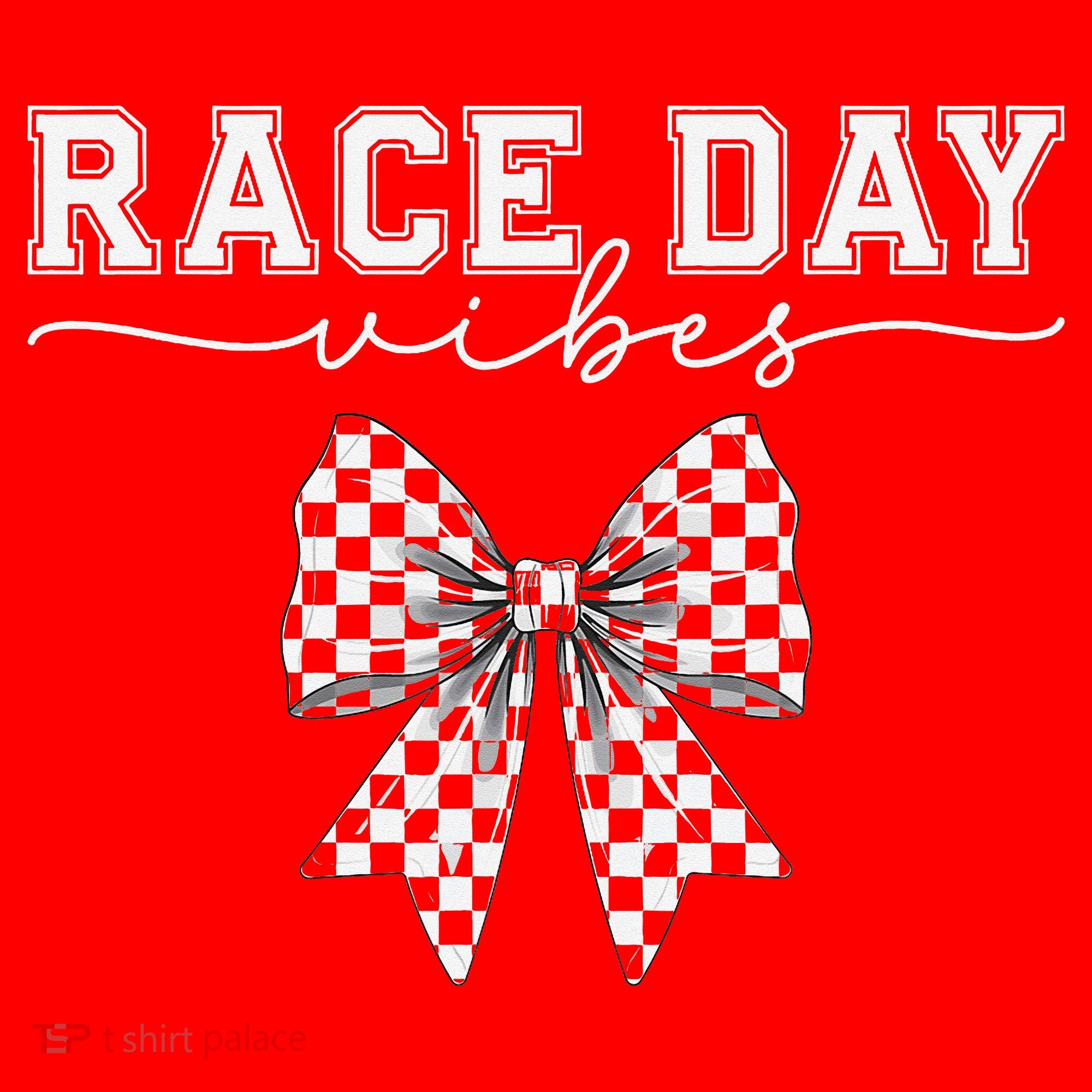 Race Day Vibes Checkered Coquette Bow Car Racing Race Day Santa Hat