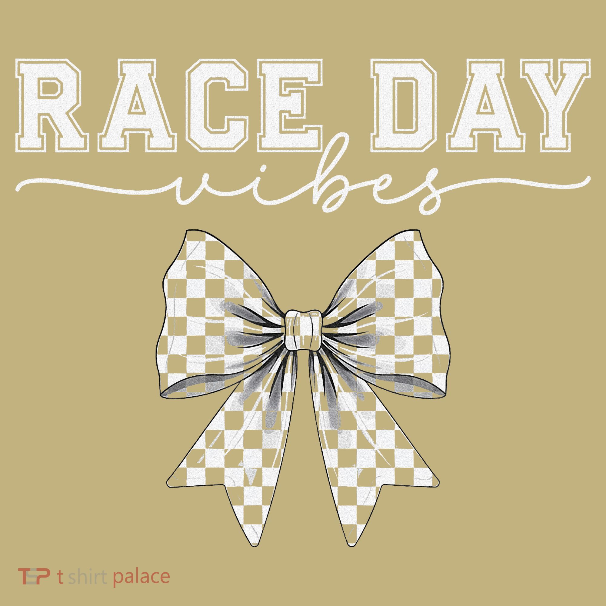 Race Day Vibes Checkered Coquette Bow Car Racing Race Day Hoodie