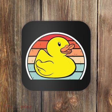 Rubber Duck Vintage Rubber Duckie Retro Coaster