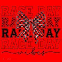 Race Day Vibes Checkered Coquette Bow Car Racing Race Day Santa Hat thumb 1