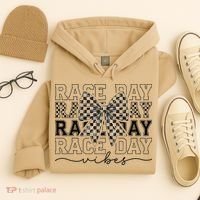 Race Day Vibes Checkered Coquette Bow Car Racing Race Day Hoodie thumb 4