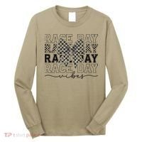 Race Day Vibes Checkered Coquette Bow Car Racing Race Day Long Sleeve Shirt thumb 0