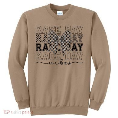 Race Day Vibes Checkered Coquette Bow Car Racing Race Day Sweatshirt