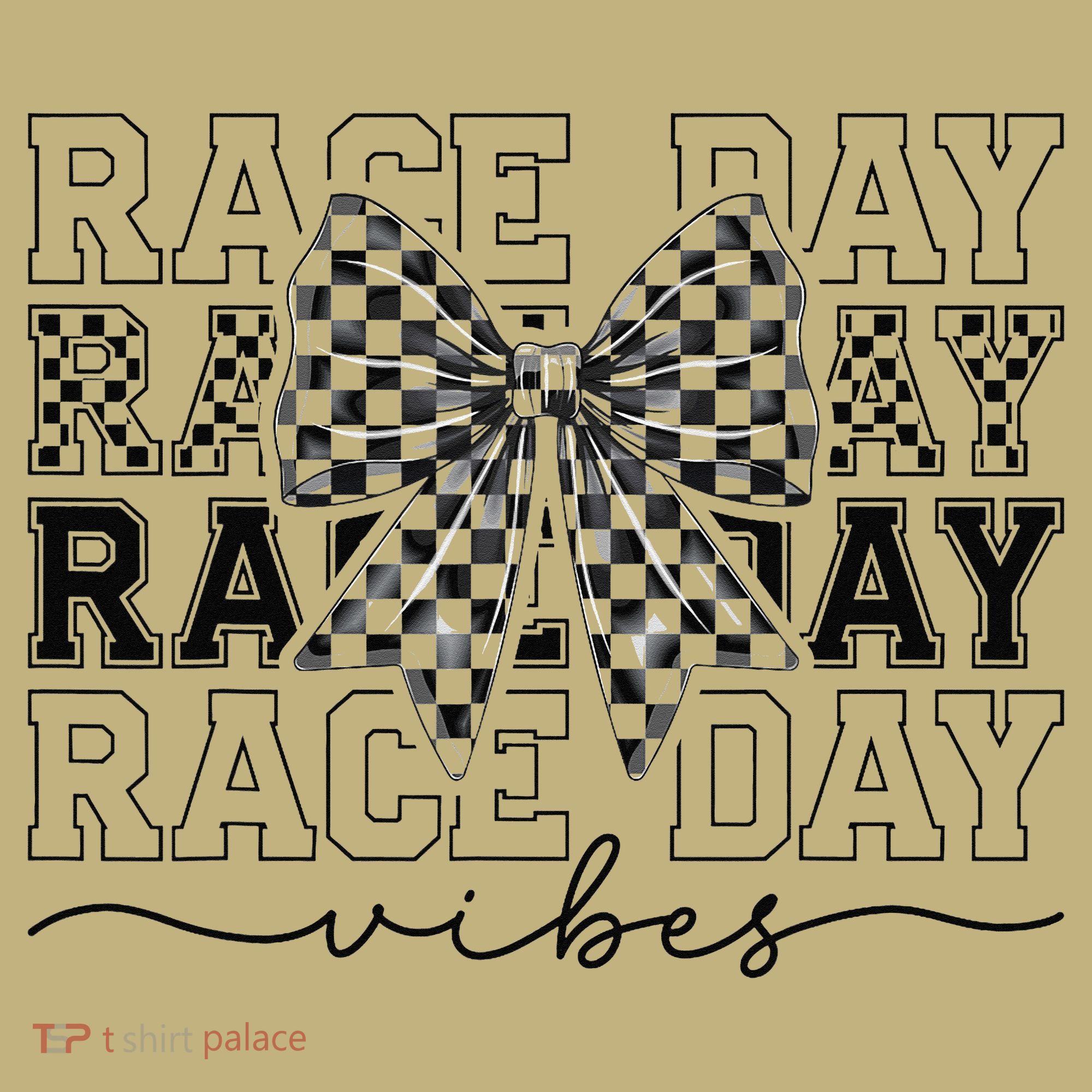 Race Day Vibes Checkered Coquette Bow Car Racing Race Day T-Shirt