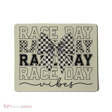 Race Day Vibes Checkered Coquette Bow Car Racing Race Day Mousepad