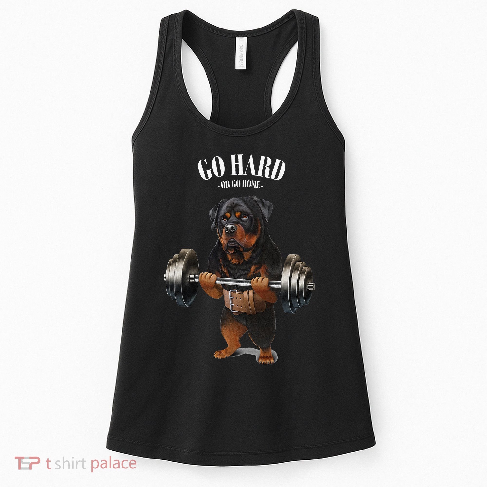 Rottweiler Dog Weightlifting in Fitness Gym Women's Tank Top