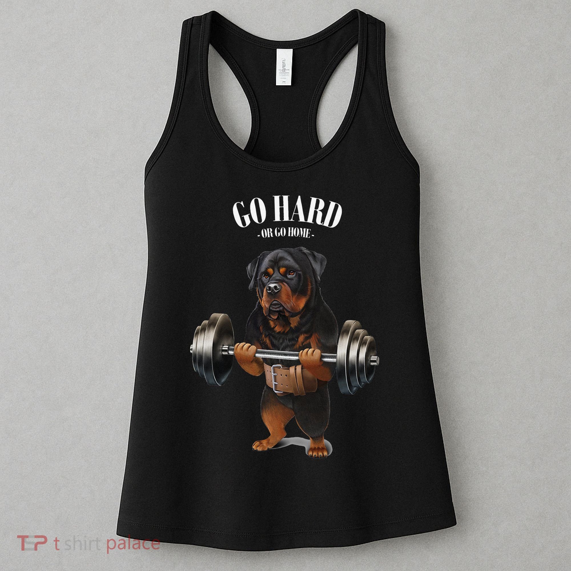 Rottweiler Dog Weightlifting in Fitness Gym Women's Tank Top