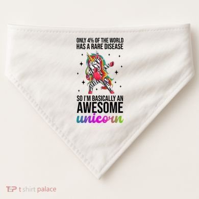 Rare Disease Warrior Unicorn Awareness USA-Made Doggie Bandana