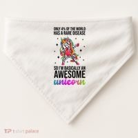 Rare Disease Warrior Unicorn Awareness USA-Made Doggie Bandana thumb 0