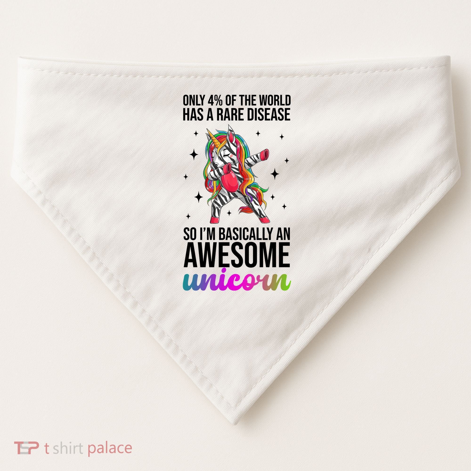 Rare Disease Warrior Unicorn Awareness USA-Made Doggie Bandana