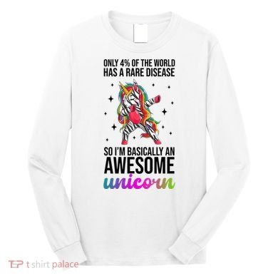 Rare Disease Warrior Unicorn Awareness Long Sleeve Shirt