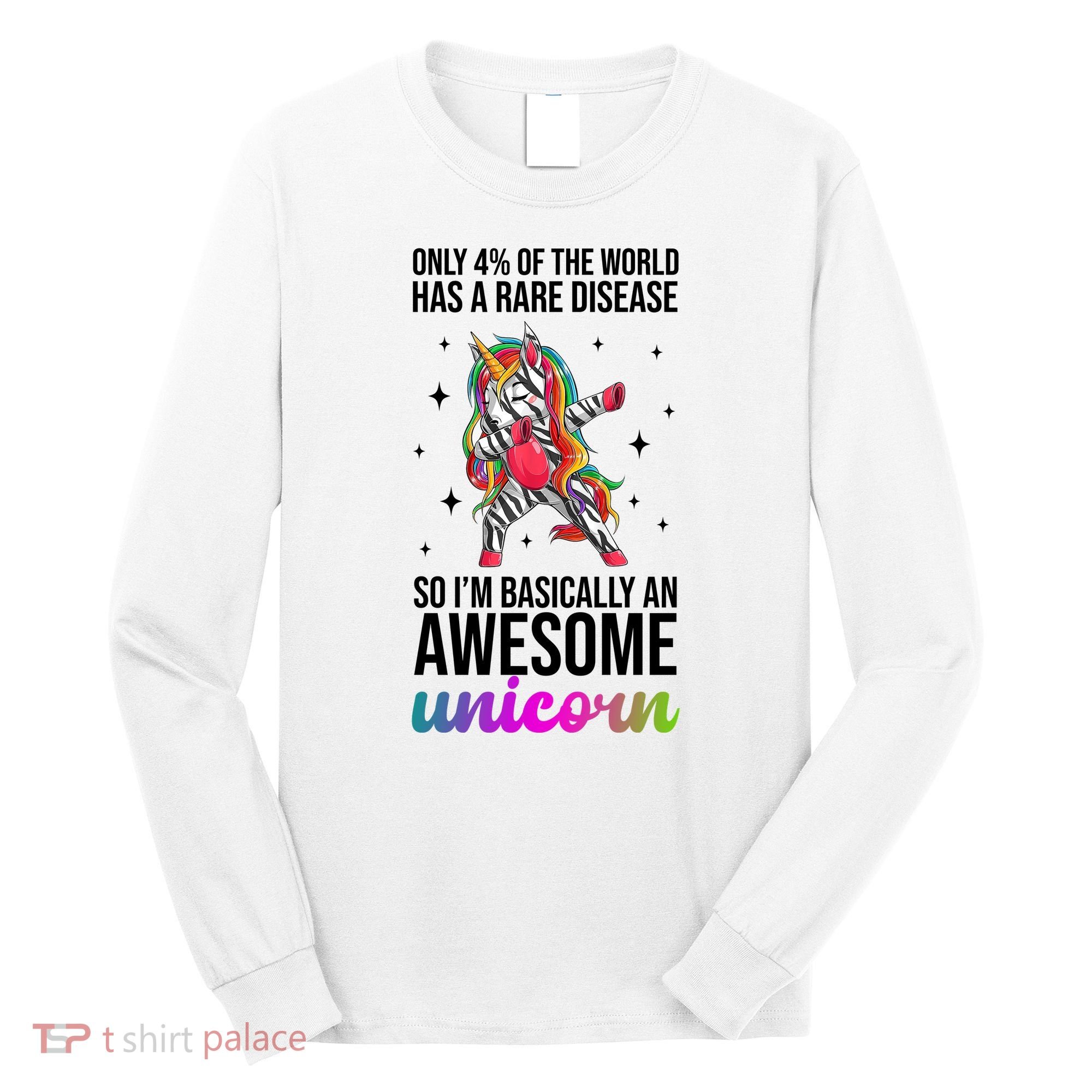 Rare Disease Warrior Unicorn Awareness Long Sleeve Shirt