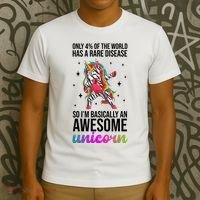 Rare Disease Warrior Unicorn Awareness T-Shirt thumb 3