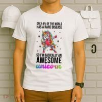Rare Disease Warrior Unicorn Awareness T-Shirt thumb 6