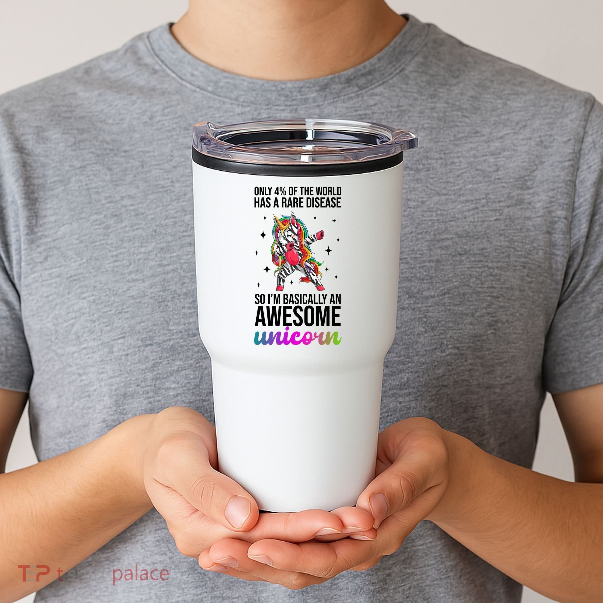 Rare Disease Warrior Unicorn Awareness Tumbler