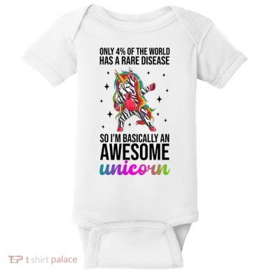 Rare Disease Warrior Unicorn Awareness Baby Bodysuit