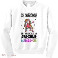Rare Disease Warrior Unicorn Awareness Kids Sweatshirt thumb 0