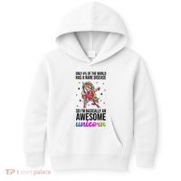 Rare Disease Warrior Unicorn Awareness Kids Hoodie thumb 0