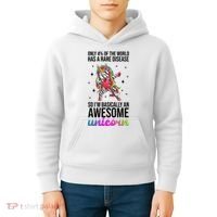 Rare Disease Warrior Unicorn Awareness Kids Hoodie thumb 4