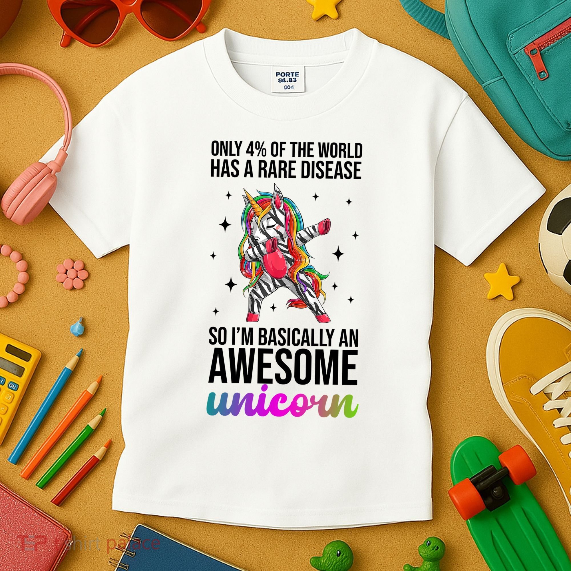 Rare Disease Warrior Unicorn Awareness Kids T-Shirt
