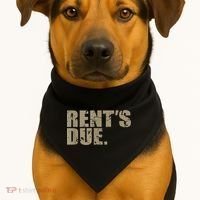 Rent's Due Work Hard Bodybuilder Weightlifting Distressed USA-Made Doggie Bandana thumb 1