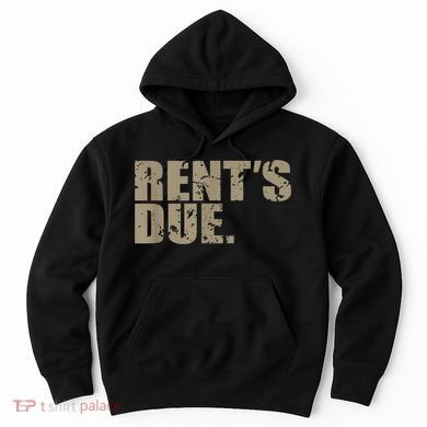 Rent's Due Work Hard Bodybuilder Weightlifting Distressed Hoodie