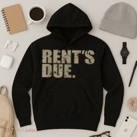 Rent's Due Work Hard Bodybuilder Weightlifting Distressed Hoodie thumb 3