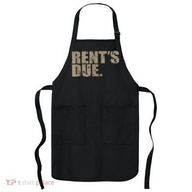 Rent's Due Work Hard Bodybuilder Weightlifting Distressed Apron