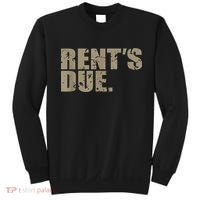 Rent's Due Work Hard Bodybuilder Weightlifting Distressed Sweatshirt thumb 0