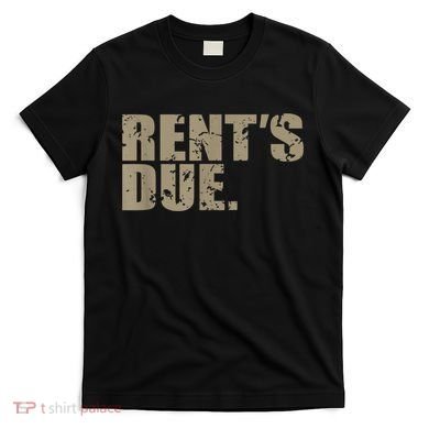Rent's Due Work Hard Bodybuilder Weightlifting Distressed T-Shirt