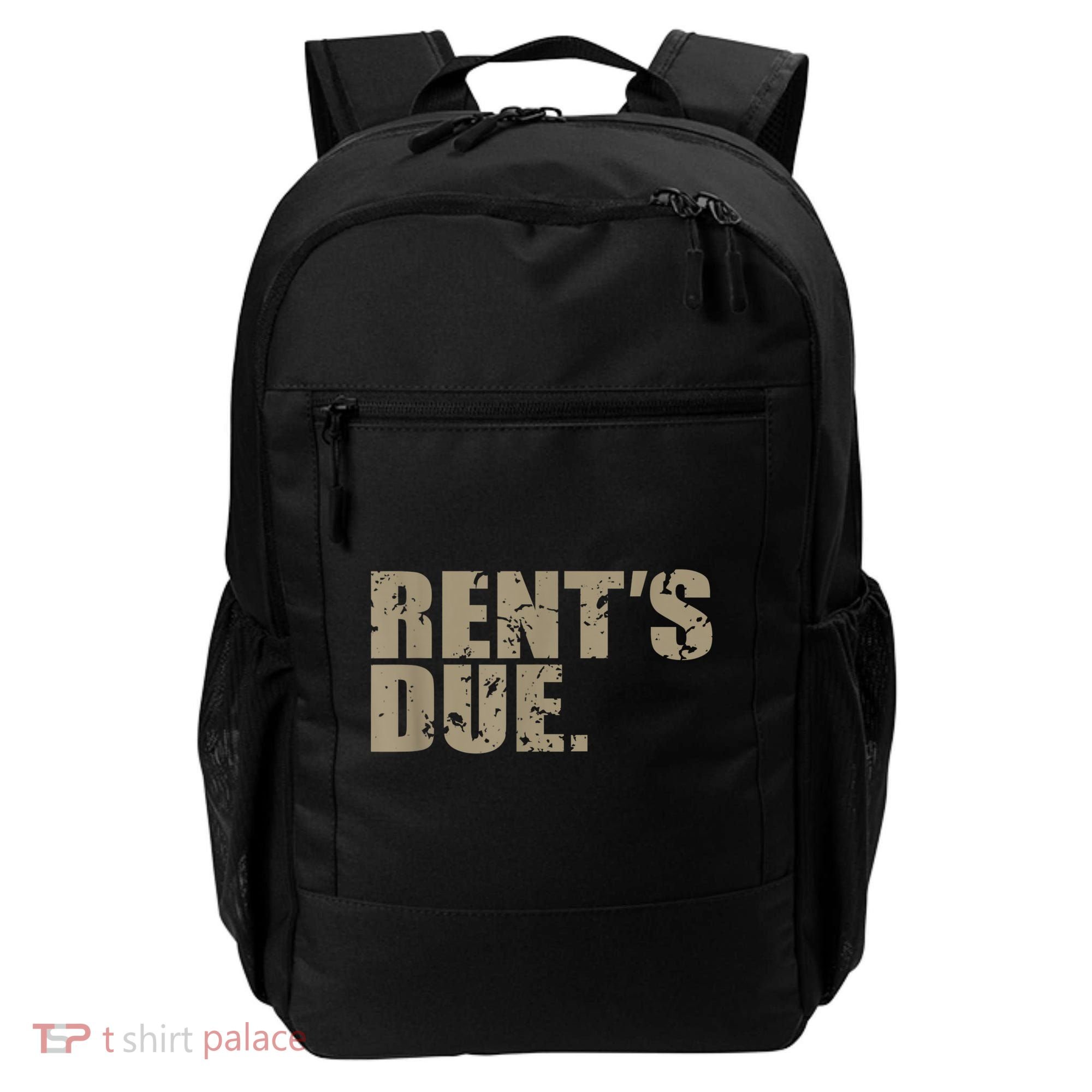 Rent's Due Work Hard Bodybuilder Weightlifting Distressed Backpack