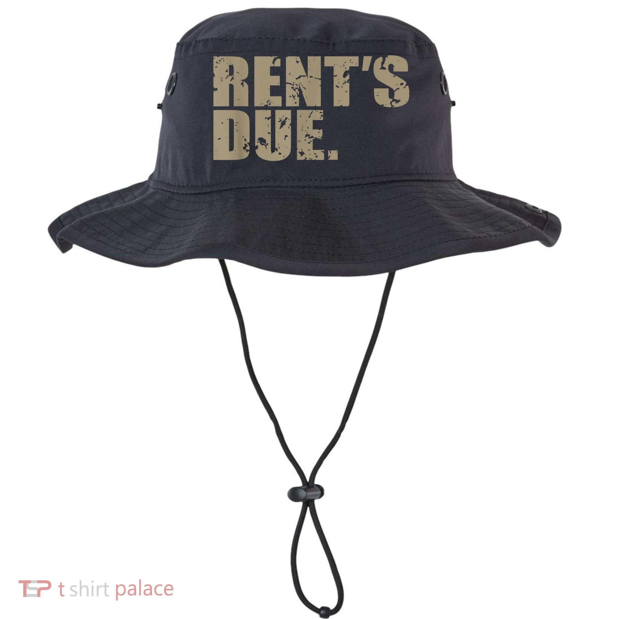 Rent's Due Work Hard Bodybuilder Weightlifting Distressed Bucket Hat