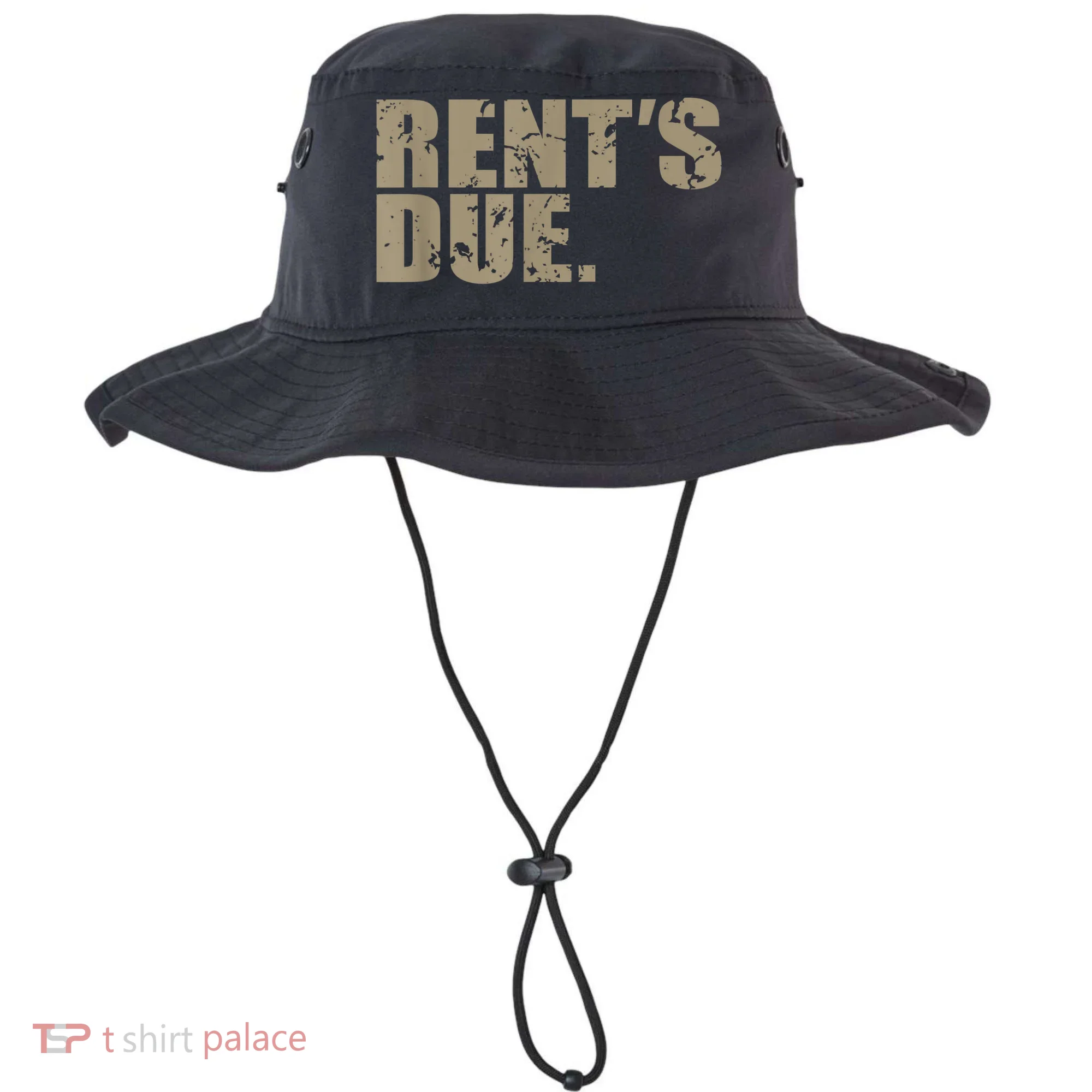 Rent's Due Work Hard Bodybuilder Weightlifting Distressed Bucket Hat