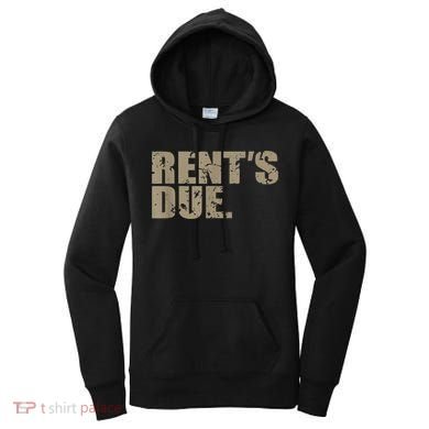 Rent's Due Work Hard Bodybuilder Weightlifting Distressed Women's Hoodie