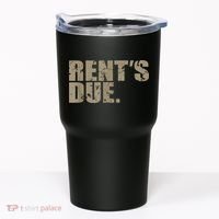 Rent's Due Work Hard Bodybuilder Weightlifting Distressed Tumbler thumb 0