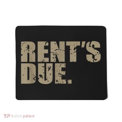 Rent's Due Work Hard Bodybuilder Weightlifting Distressed Mousepad
