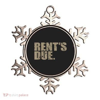 Rent's Due Work Hard Bodybuilder Weightlifting Distressed Ornament