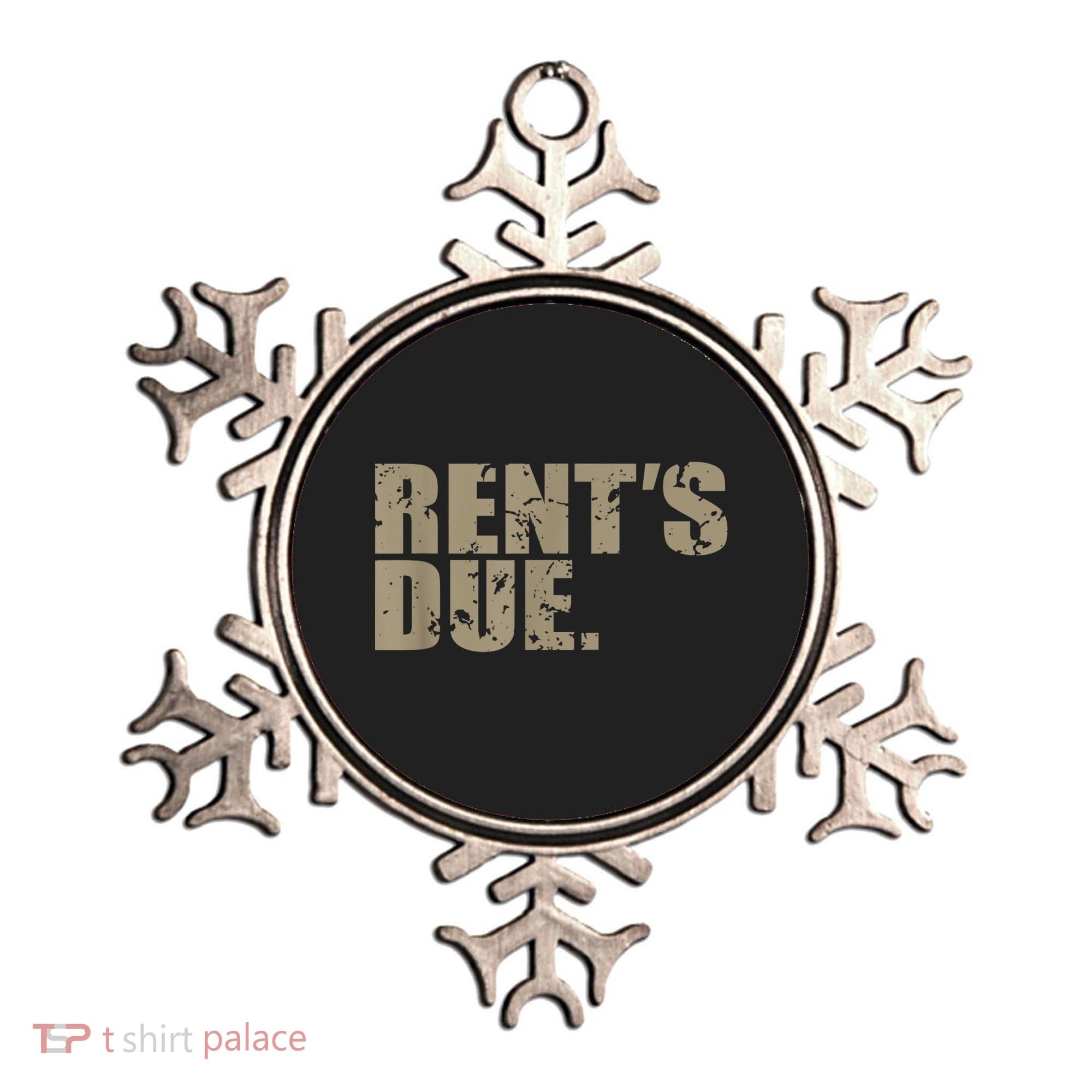 Rent's Due Work Hard Bodybuilder Weightlifting Distressed Ornament
