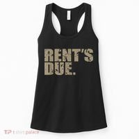 Rent's Due Work Hard Bodybuilder Weightlifting Distressed Women's Tank Top thumb 0