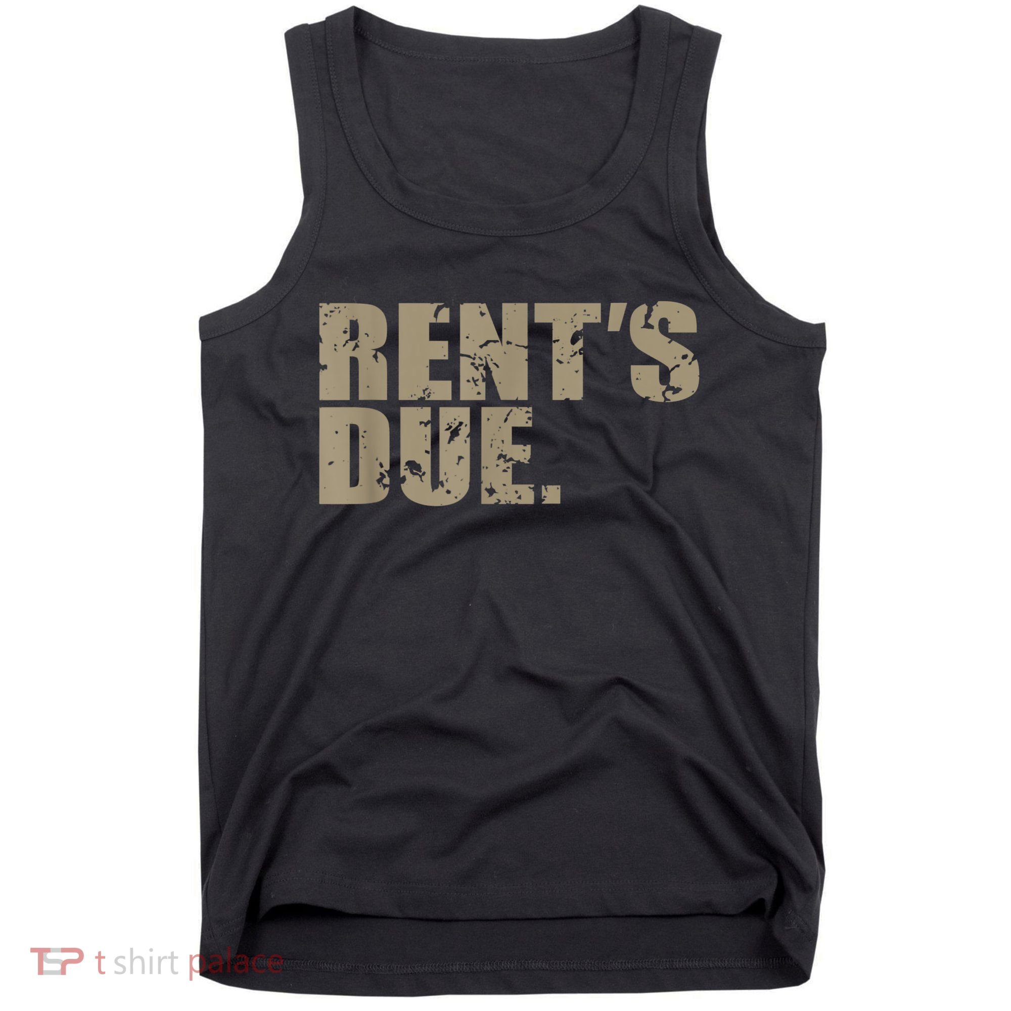 Rent's Due Work Hard Bodybuilder Weightlifting Distressed Tank Top