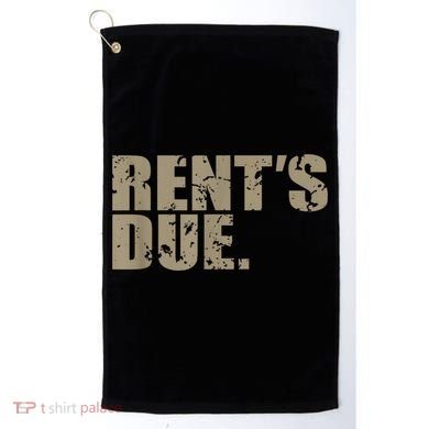 Rent's Due Work Hard Bodybuilder Weightlifting Distressed Golf Towel