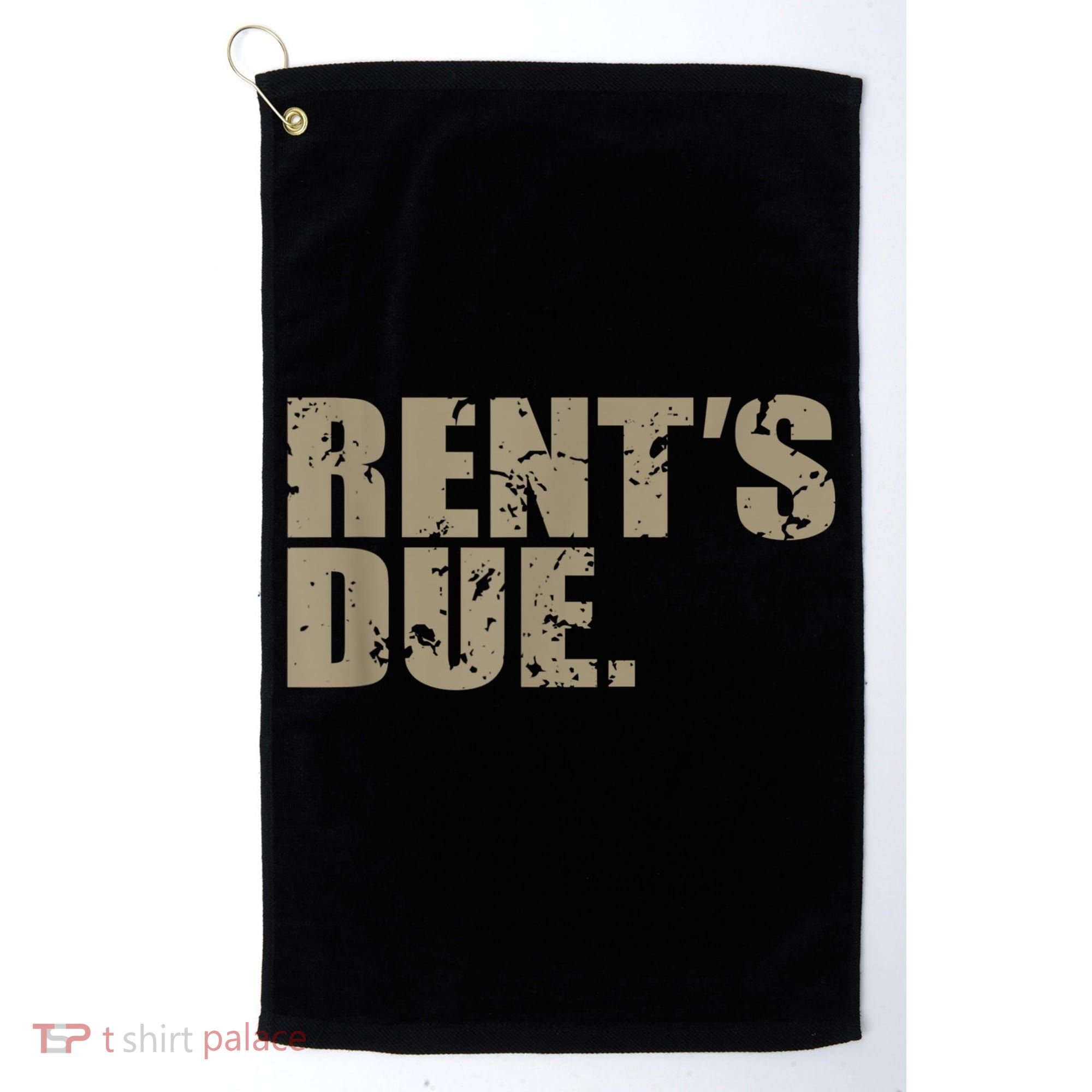 Rent's Due Work Hard Bodybuilder Weightlifting Distressed Golf Towel