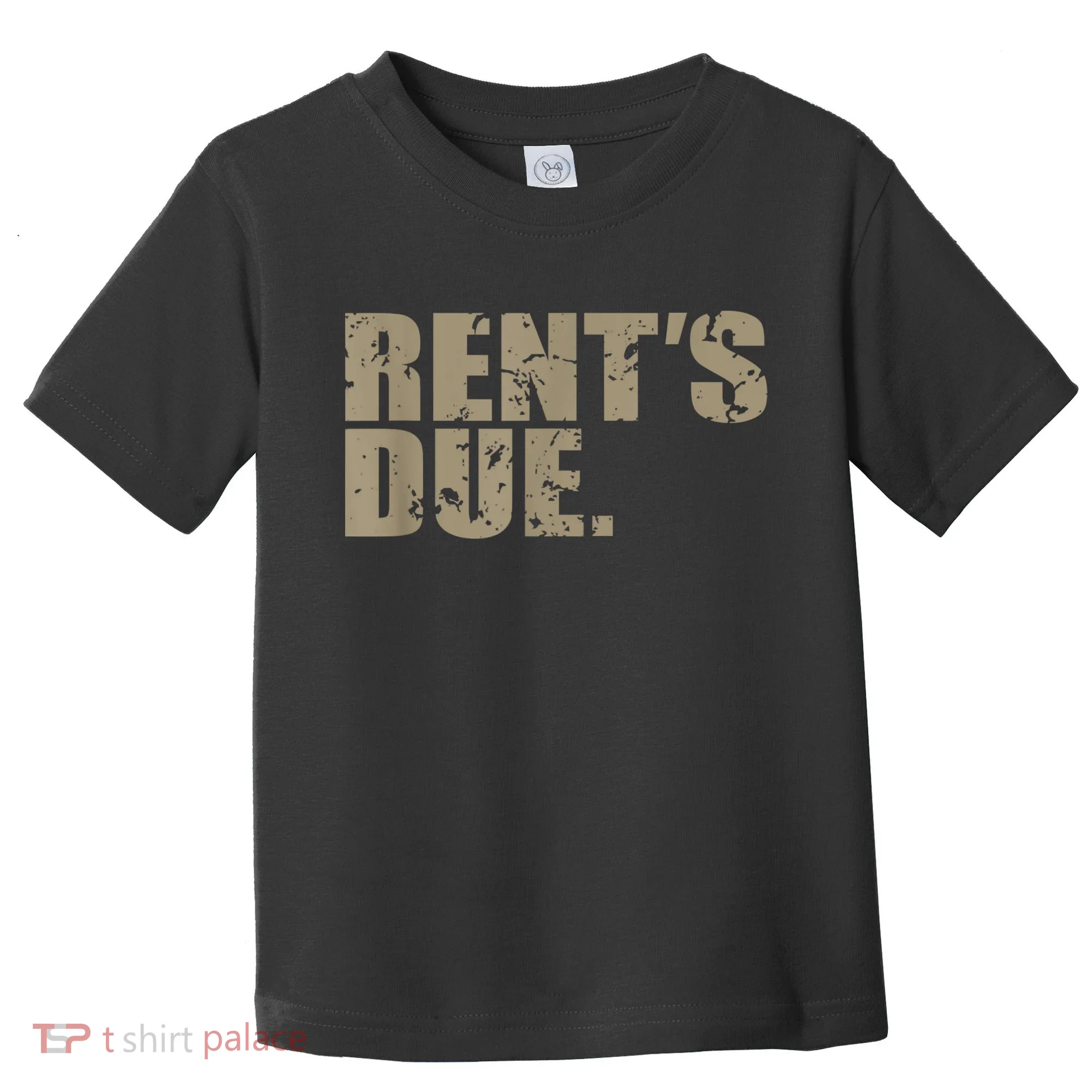 Rent's Due Work Hard Bodybuilder Weightlifting Distressed Toddler T-Shirt