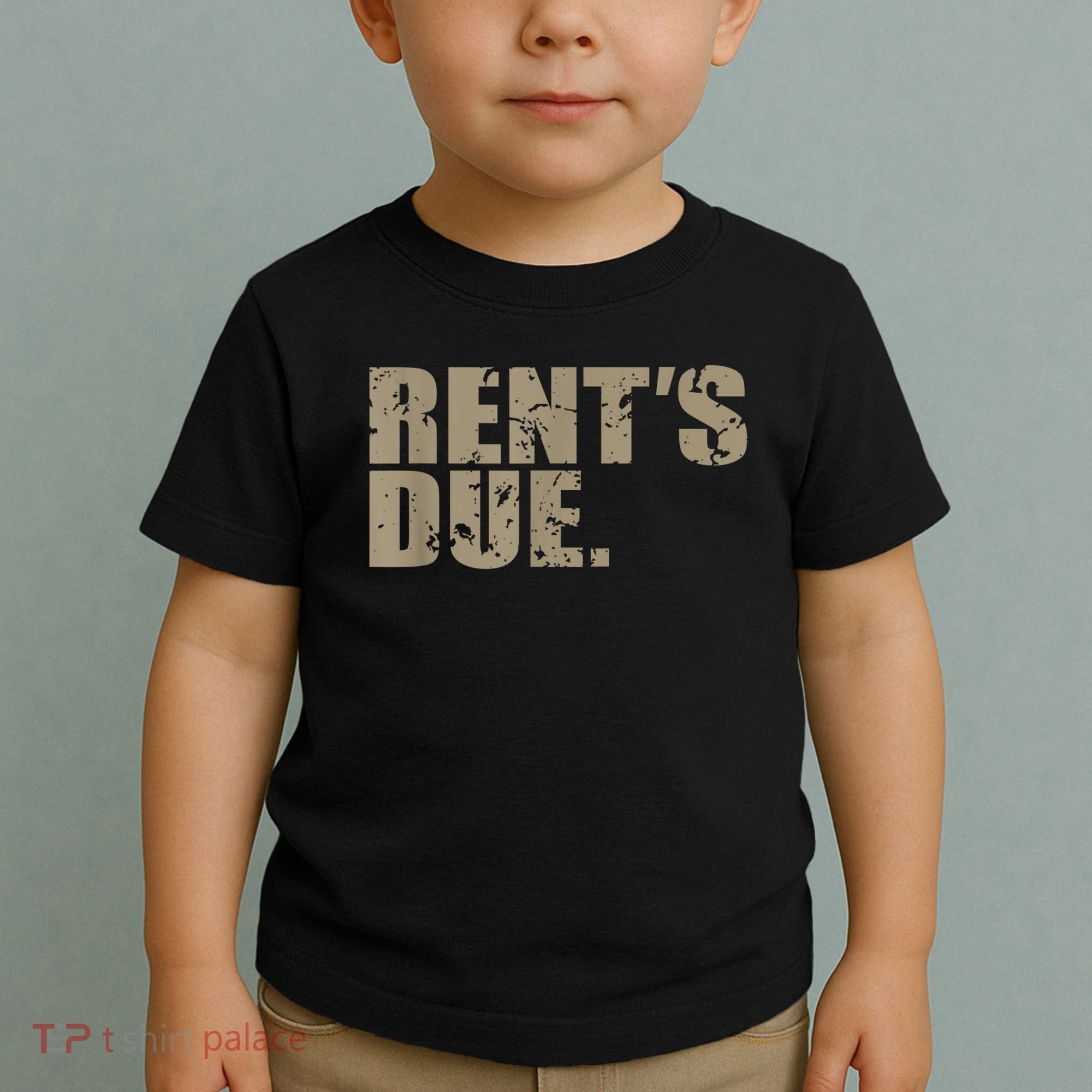 Rent's Due Work Hard Bodybuilder Weightlifting Distressed Toddler T-Shirt