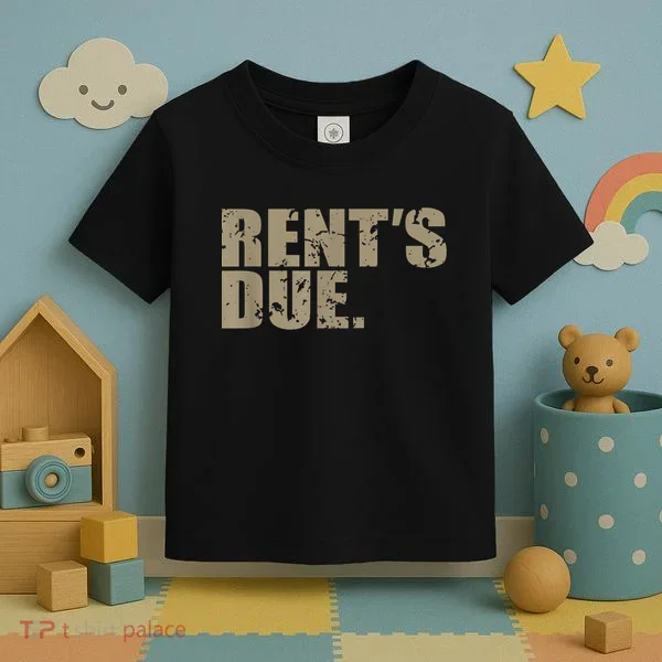 Rent's Due Work Hard Bodybuilder Weightlifting Distressed Toddler T-Shirt