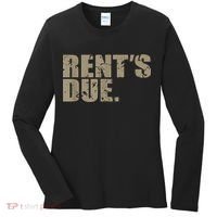 Rent's Due Work Hard Bodybuilder Weightlifting Distressed Women's Long Sleeve Shirt thumb 0